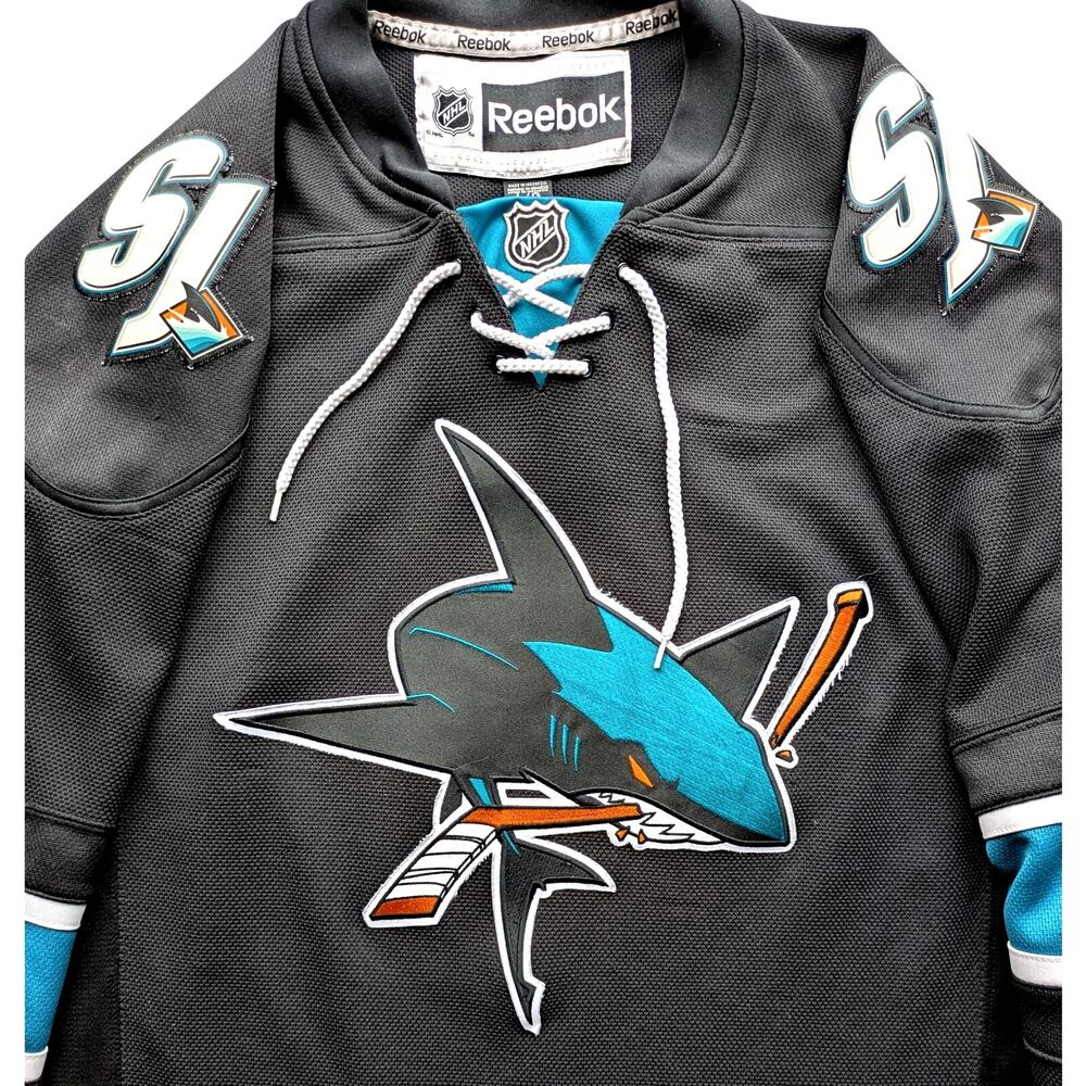 San Jose Sharks 2000s REEBOK Premier jersey L black 3rd Alt NHL hockey vintage